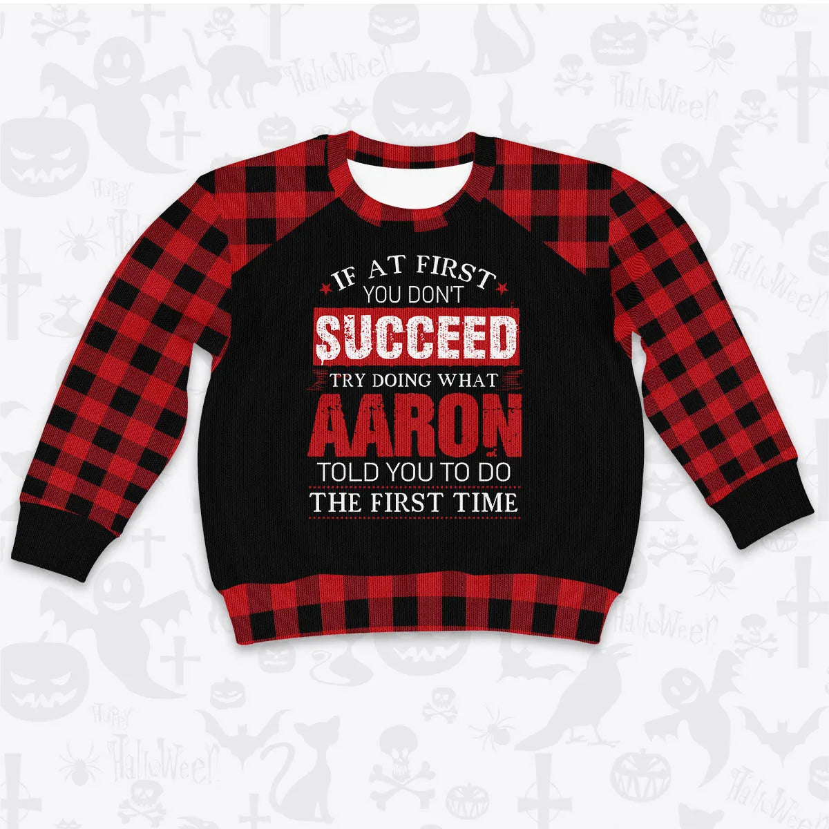 AARON Buffalo Plaid Pajamas Set Sweater & Pants 13K1-EV2