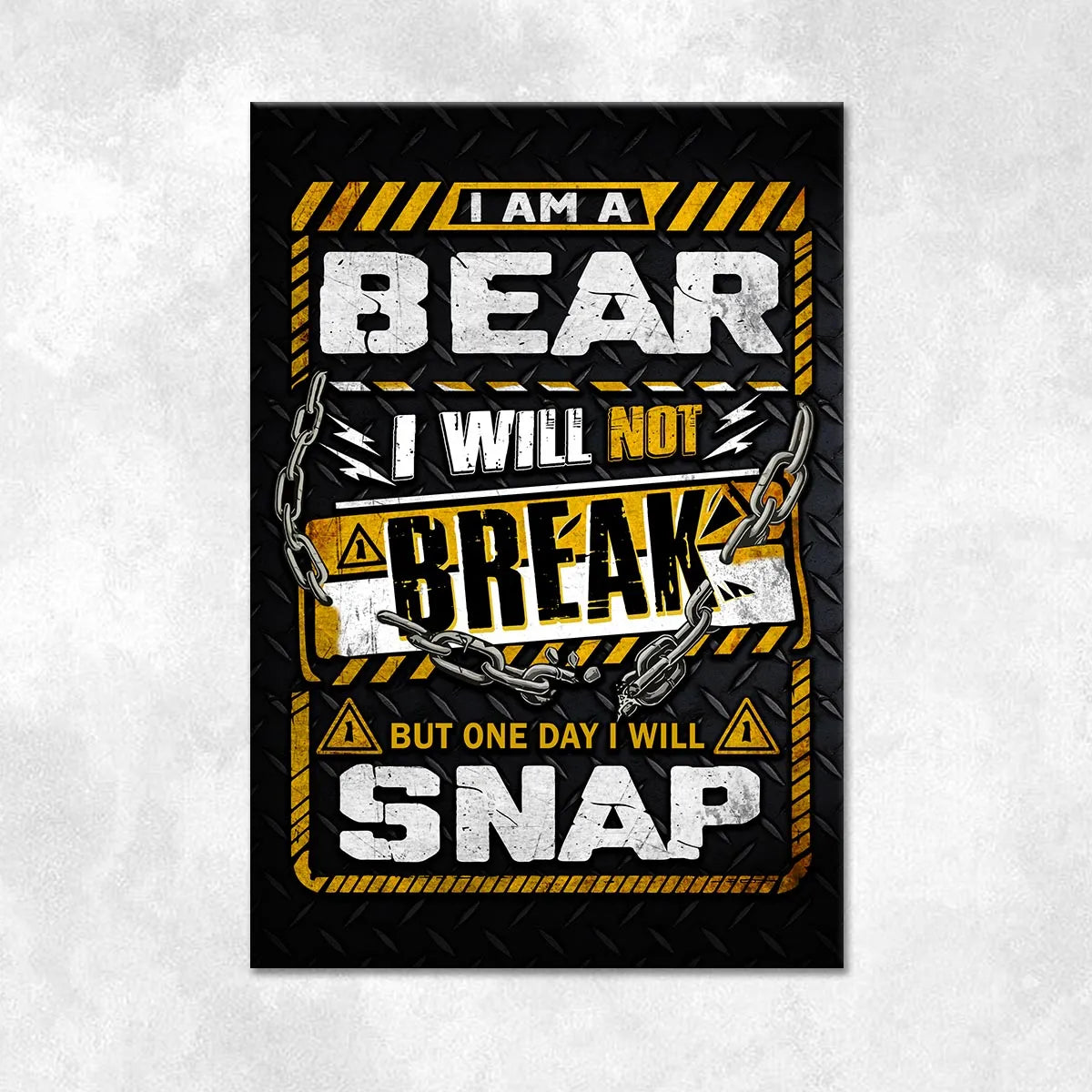 BEAR Motivational Rug – Black & Yellow Quote Carpet for Living Room 13K1-AR1