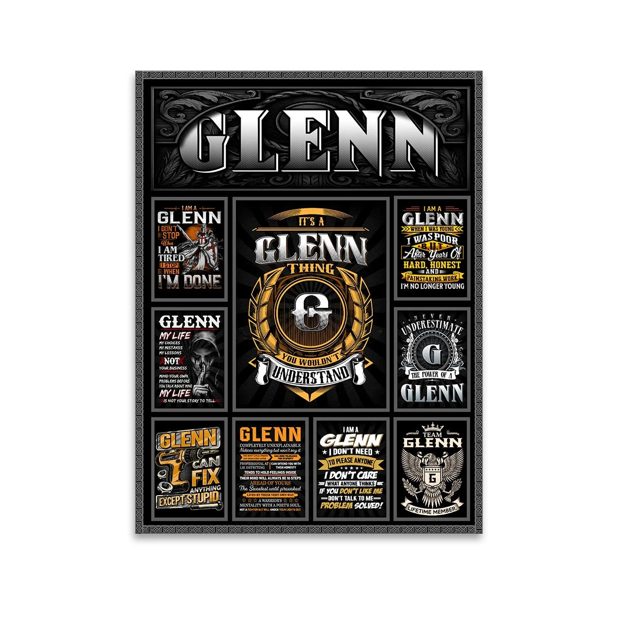 GLENN Personalized Sponge Floor Mat – Custom Printed Home Decor 13K1-AR2