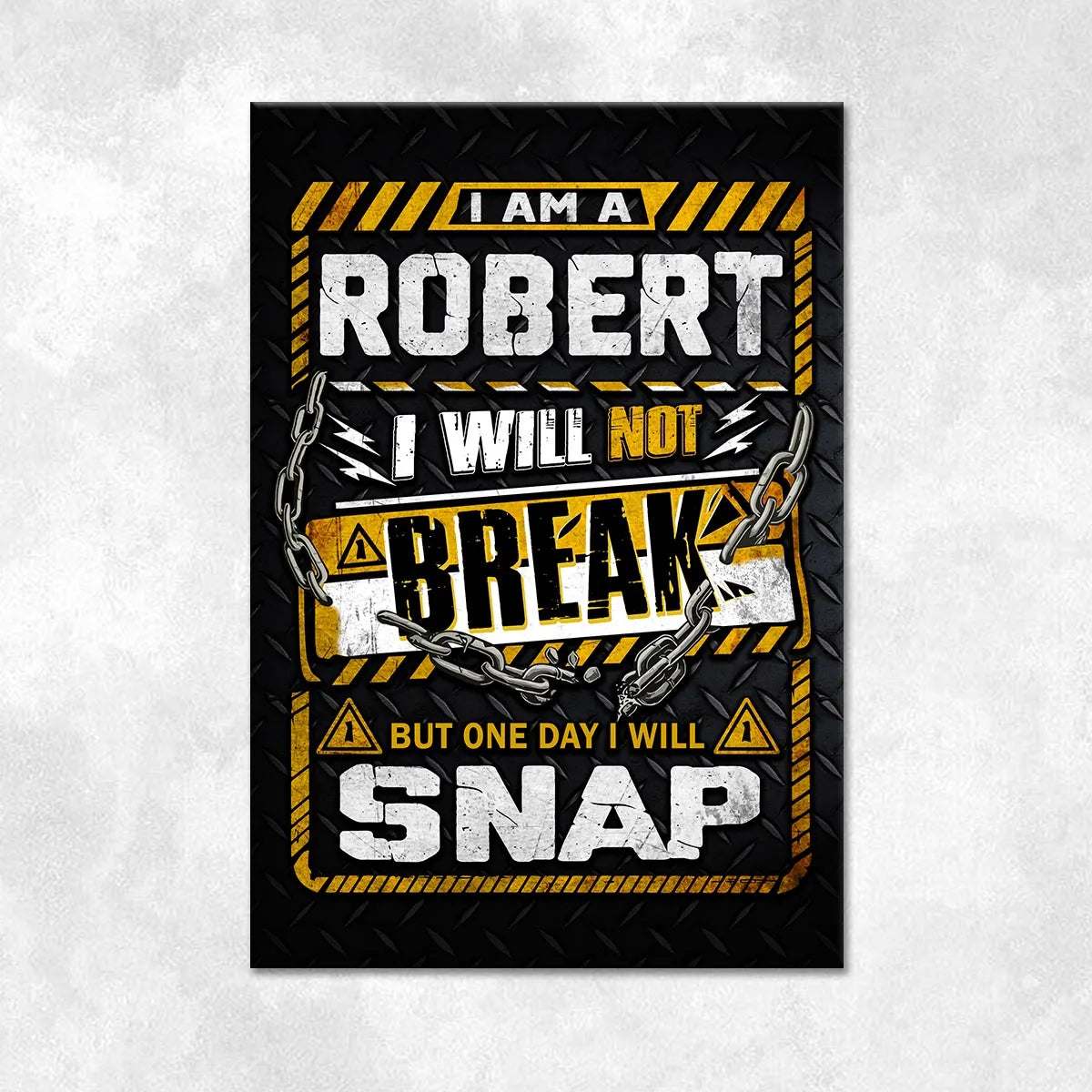 ROBERT Motivational Rug – Black & Yellow Quote Carpet for Living Room 13K1-AR1
