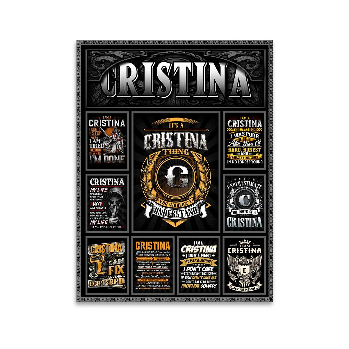 CRISTINA Personalized Sponge Floor Mat – Custom Printed Home Decor 13K1-AR2