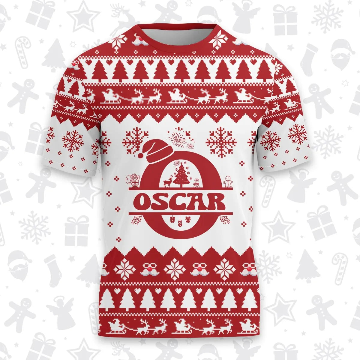 OSCAR Personalized Christmas T-Shirt Pajama Set - Holiday Gift Outfit 13K1-CR2
