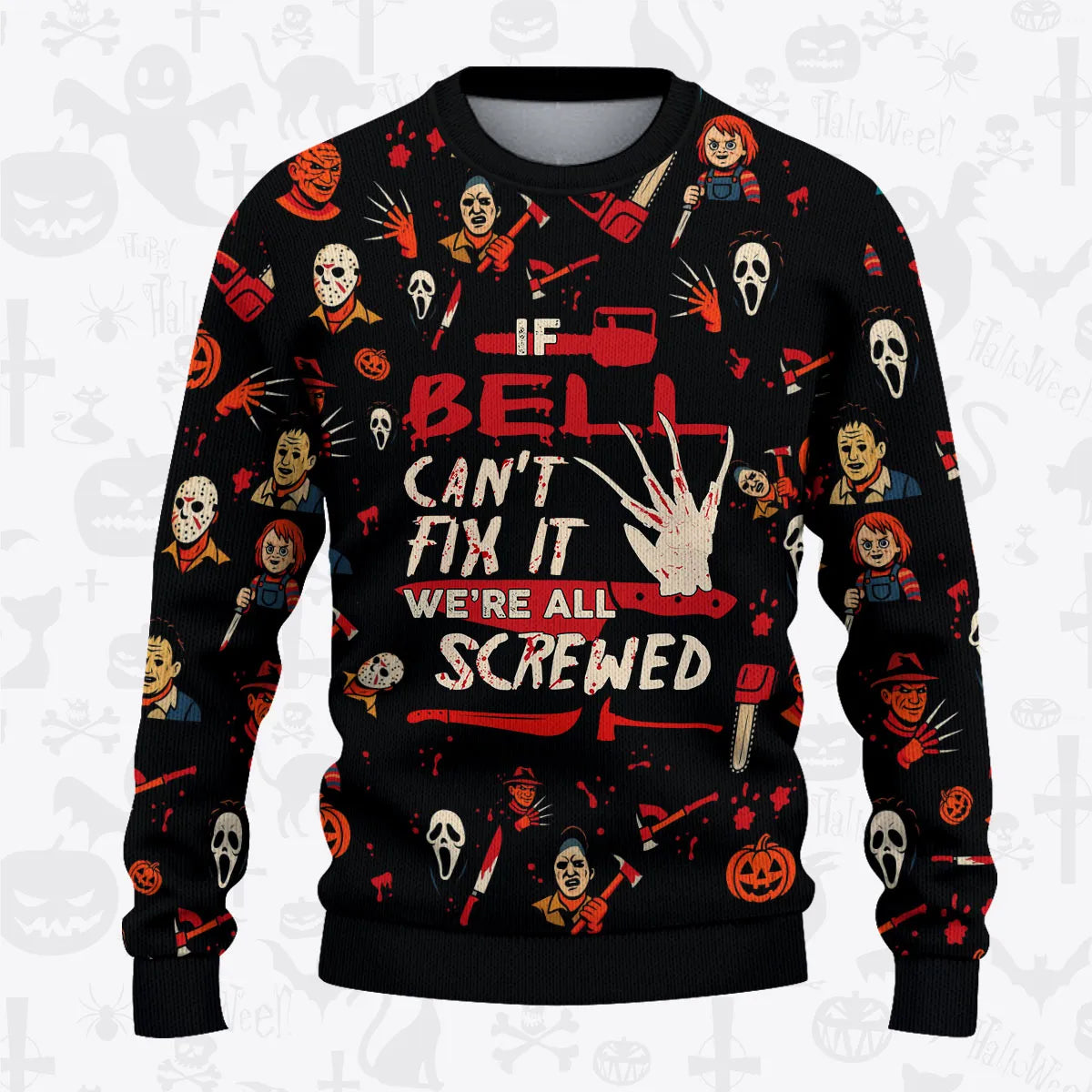 BELL Horror Halloween Pajamas Set Cozy Sweater & Pants Sleepwear 13K1-HL1