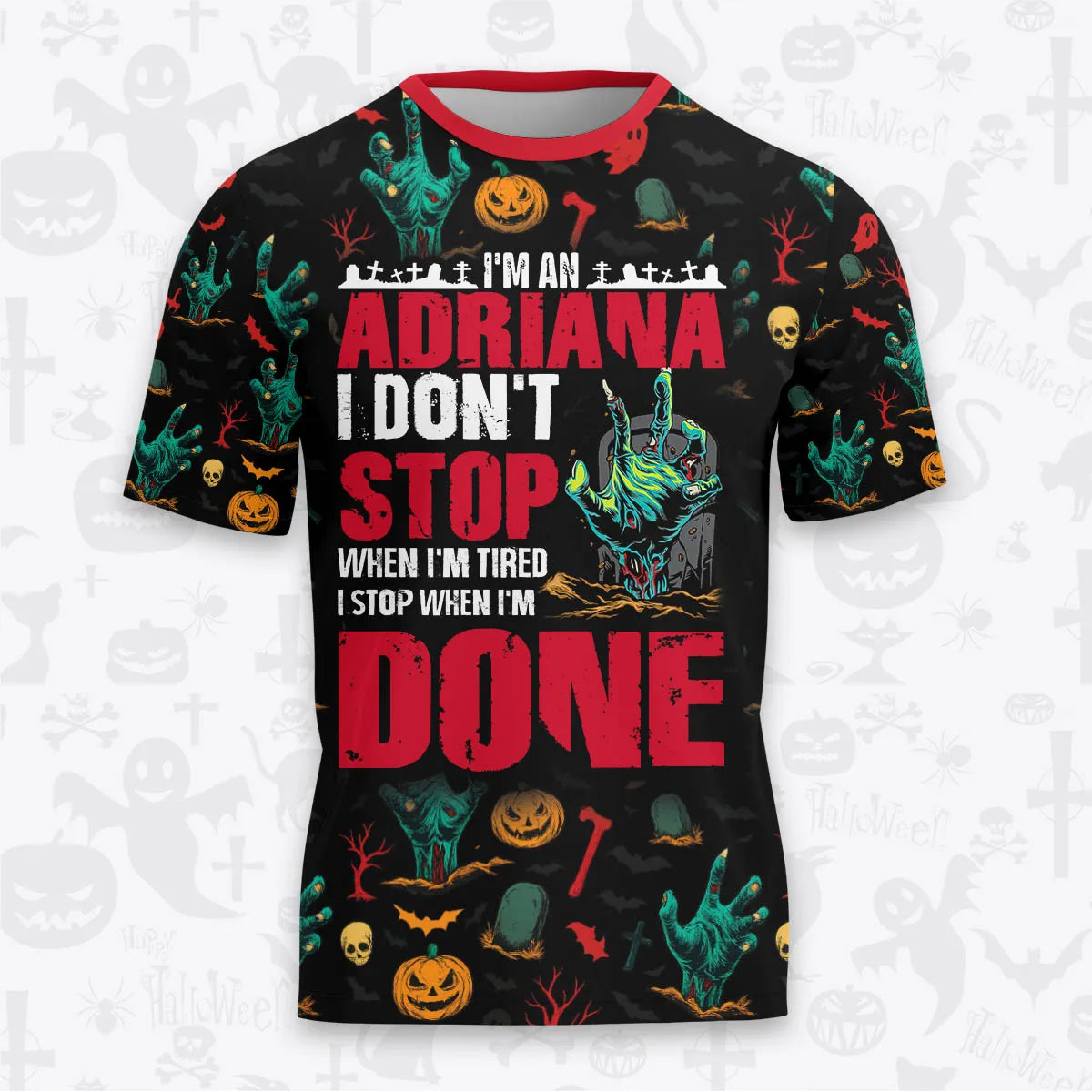 ADRIANA Halloween Pajamas Set Tshirt & Pants Horror Skull Pumpkin 13K1-HL3