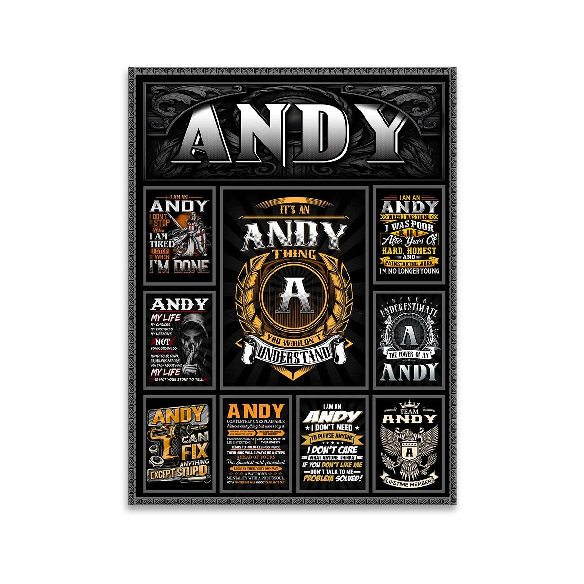 ANDY Personalized Sponge Floor Mat – Custom Printed Home Decor 13K1-AR2