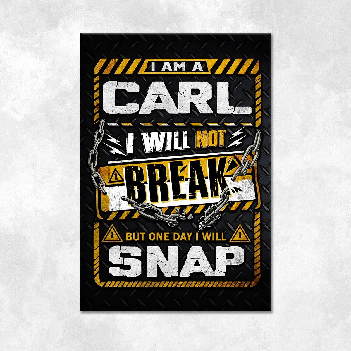 CARL Motivational Rug – Black & Yellow Quote Carpet for Living Room 13K1-AR1