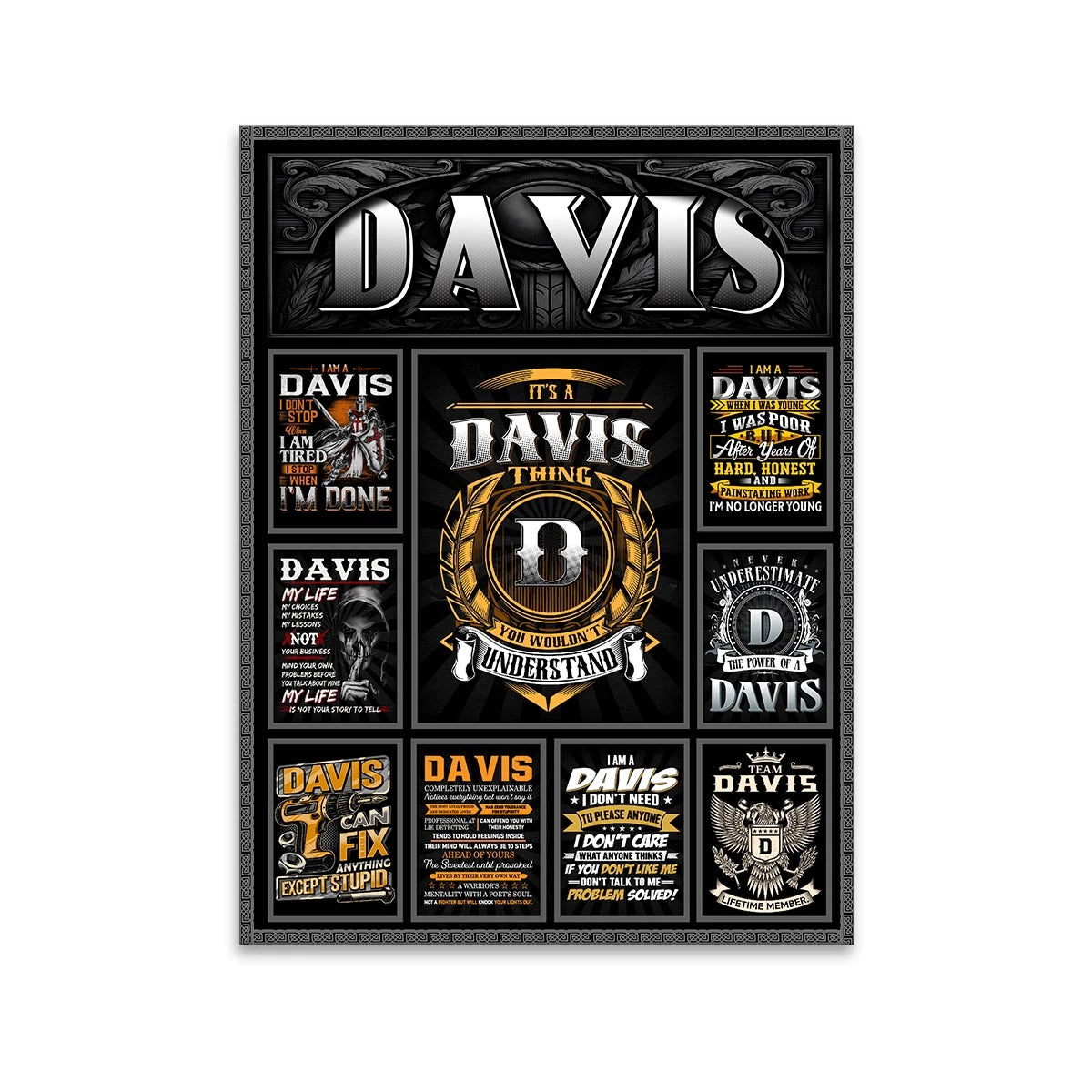 DAVIS Personalized Sponge Floor Mat – Custom Printed Home Decor 13K1-AR2