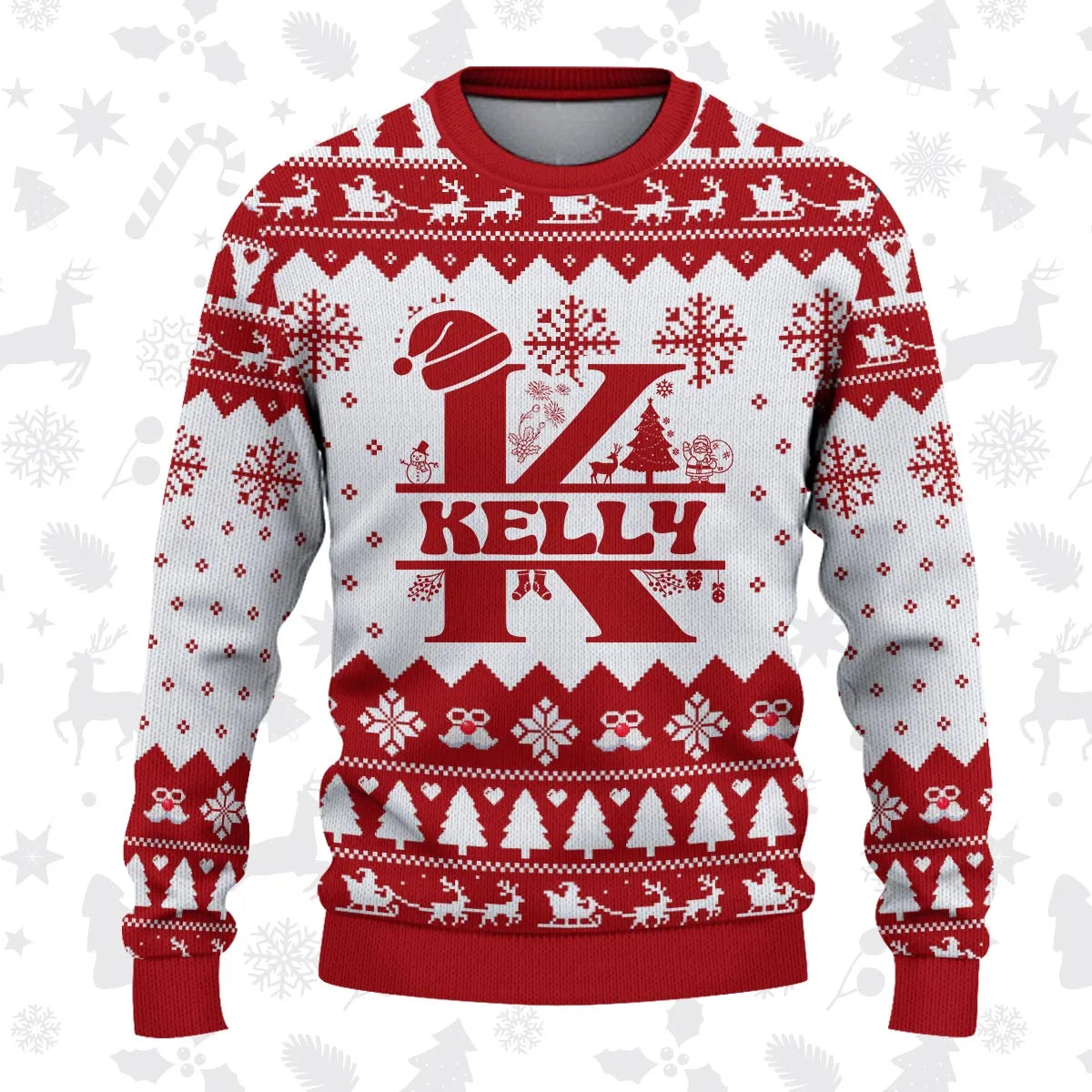 KELLY Personalized Christmas Pajama Set - Holiday Gift Outfit 13K1-CR2