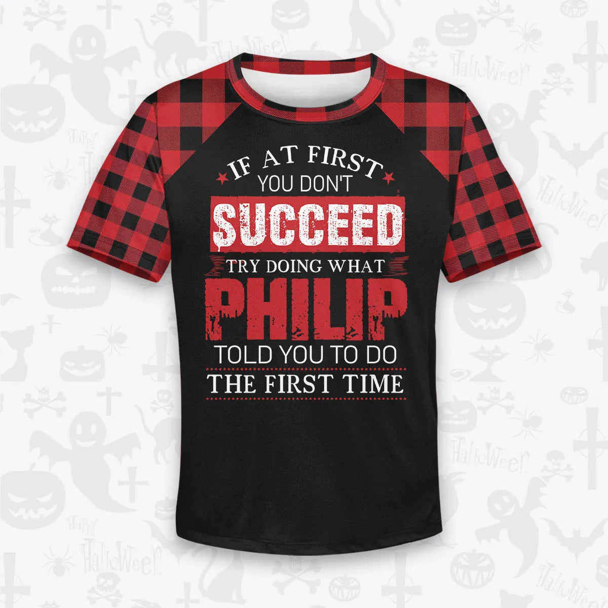 PHILIP Buffalo Plaid Pajamas Set Tshirt & Pants 13K1-EV2
