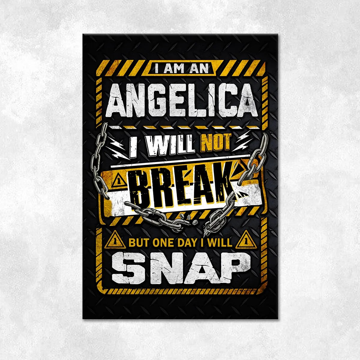 ANGELICA Motivational Rug – Black & Yellow Quote Carpet for Living Room 13K1-AR1
