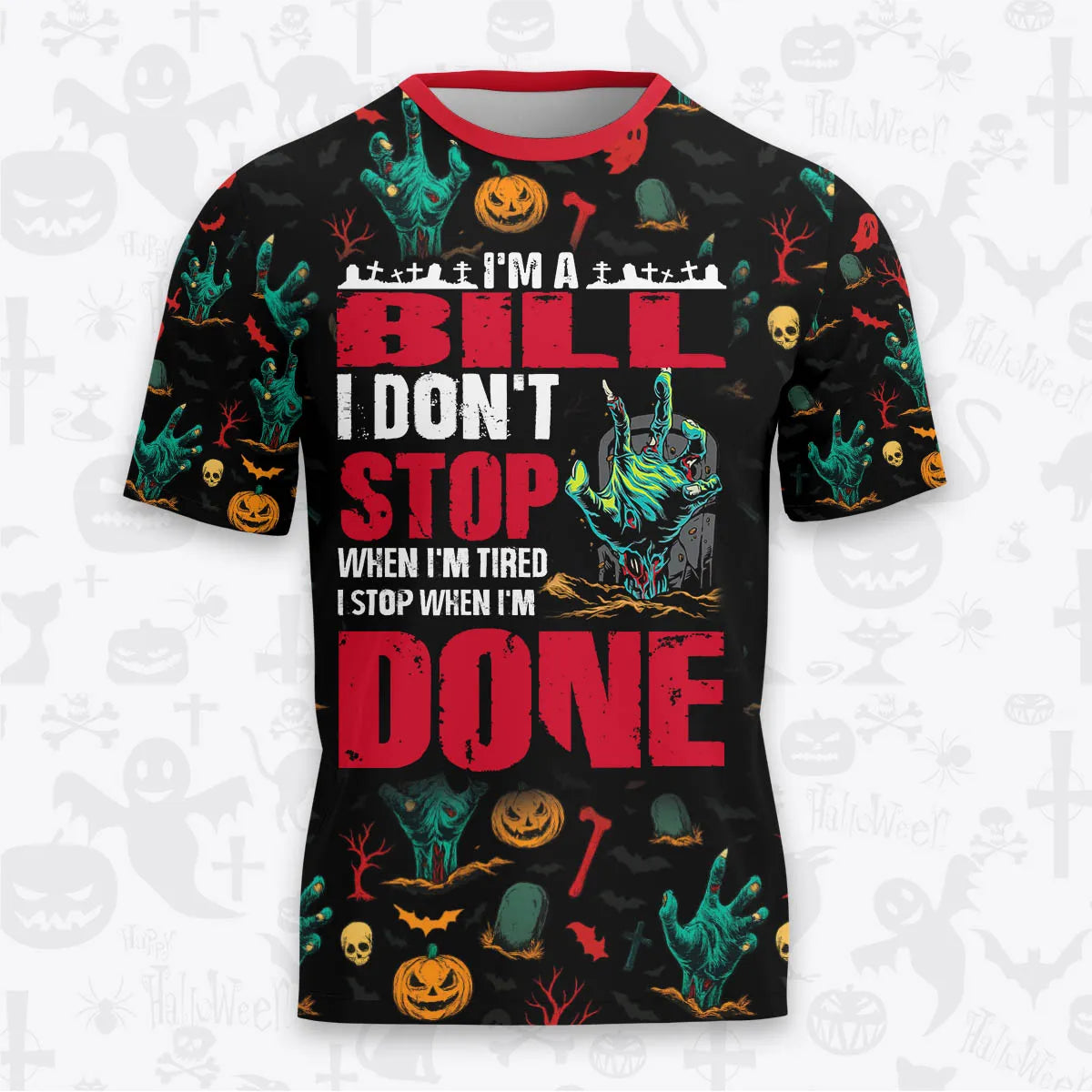 BILL Halloween Pajamas Set Tshirt & Pants Horror Skull Pumpkin 13K1-HL3