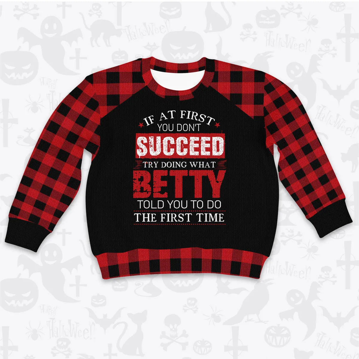 BETTY Buffalo Plaid Pajamas Set Sweater & Pants 13K1-EV2