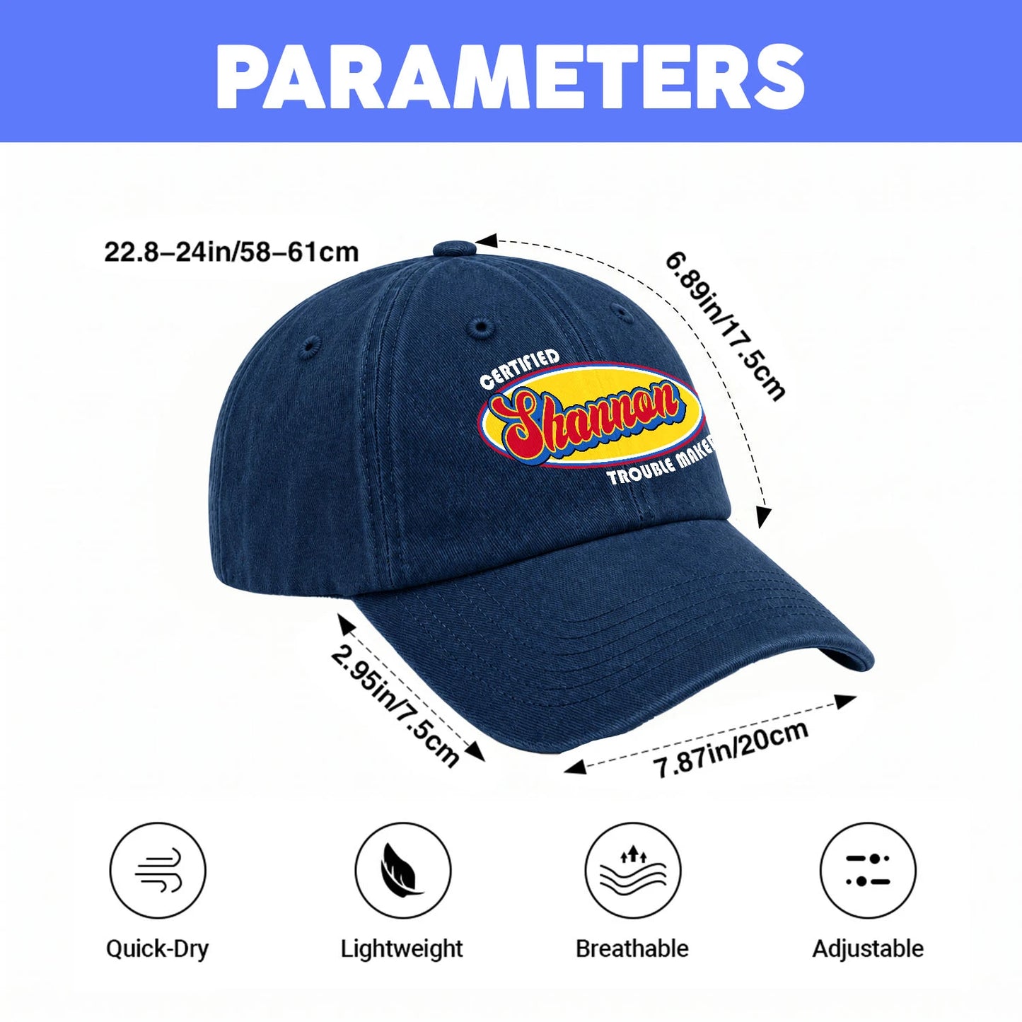 Certified Your Name Trouble Maker Washed Cap SHANNON 13K1 C73PF