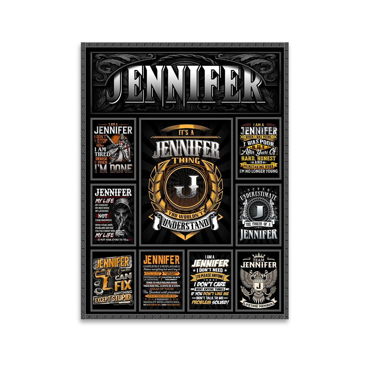 JENNIFER Personalized Sponge Floor Mat – Custom Printed Home Decor 13K1-AR2
