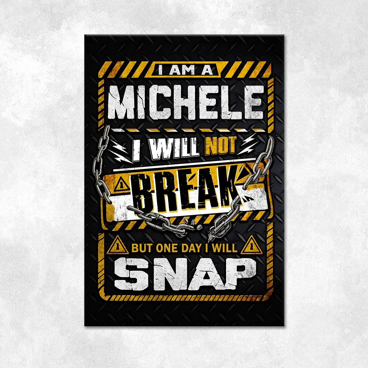 MICHELE Motivational Rug – Black & Yellow Quote Carpet for Living Room 13K1-AR1