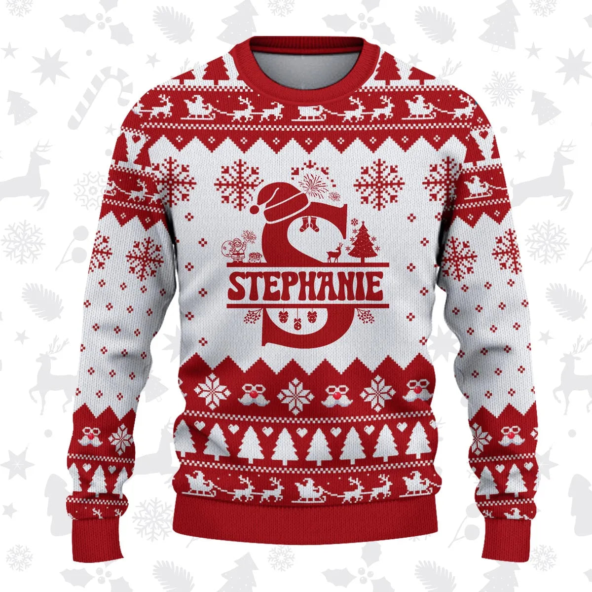 STEPHANIE Personalized Christmas Pajama Set - Holiday Gift Outfit 13K1-CR2