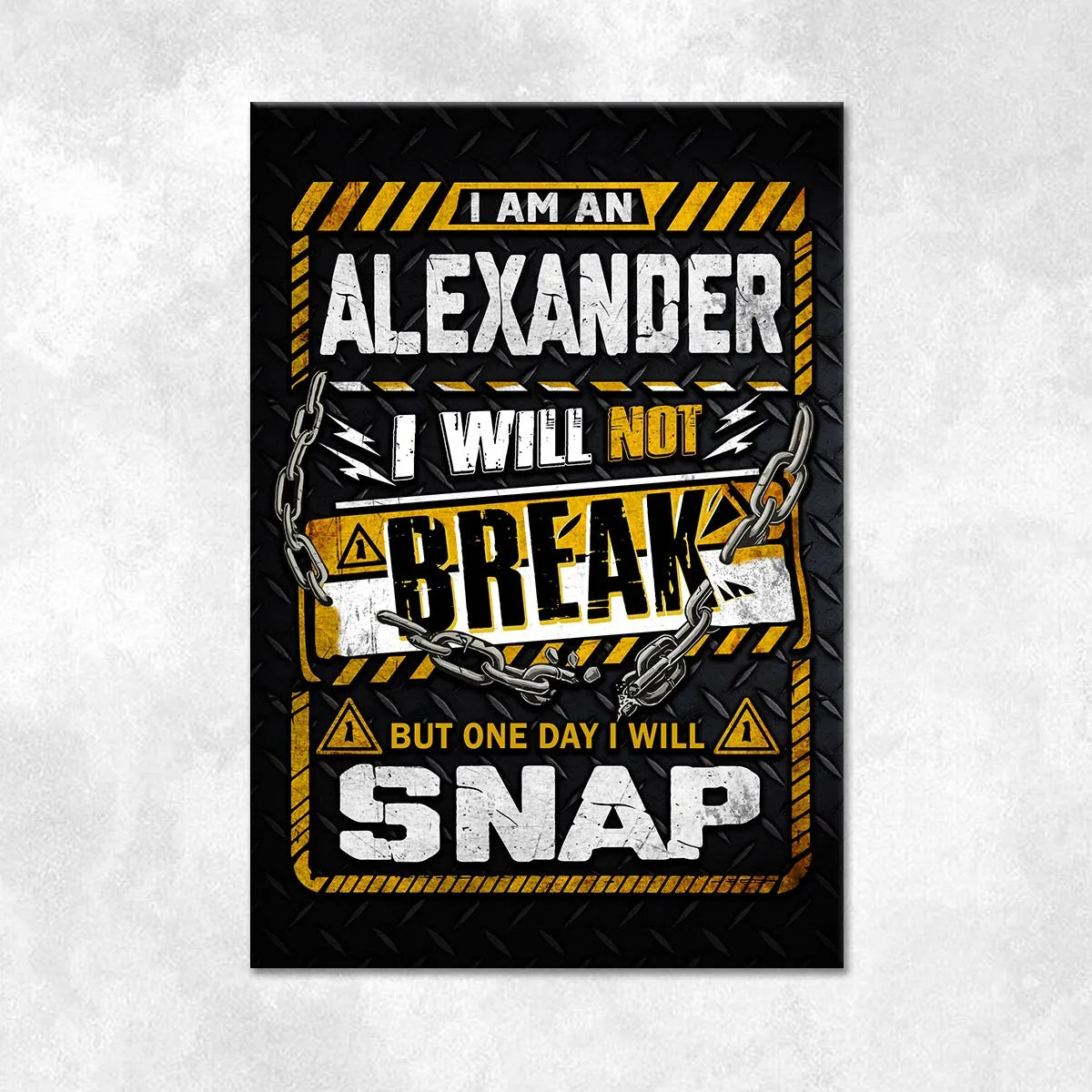 ALEXANDER Motivational Rug – Black & Yellow Quote Carpet for Living Room 13K1-AR1