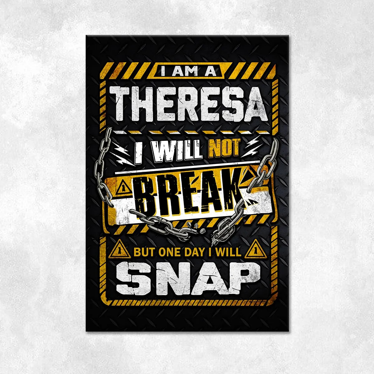 THERESA Motivational Rug – Black & Yellow Quote Carpet for Living Room 13K1-AR1