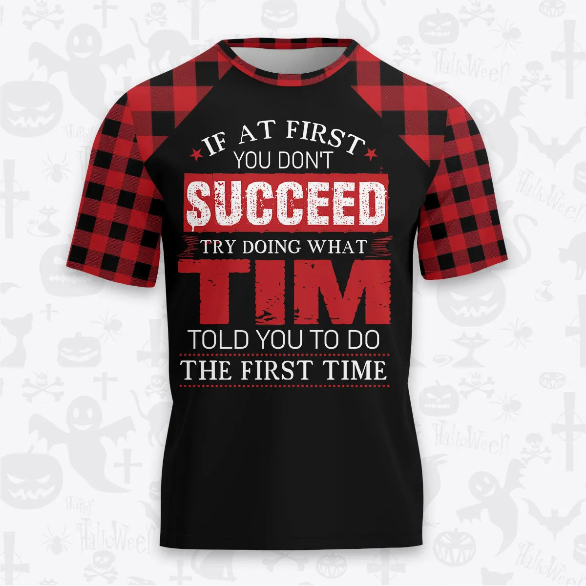 TIM Buffalo Plaid Pajamas Set Tshirt & Pants 13K1-EV2