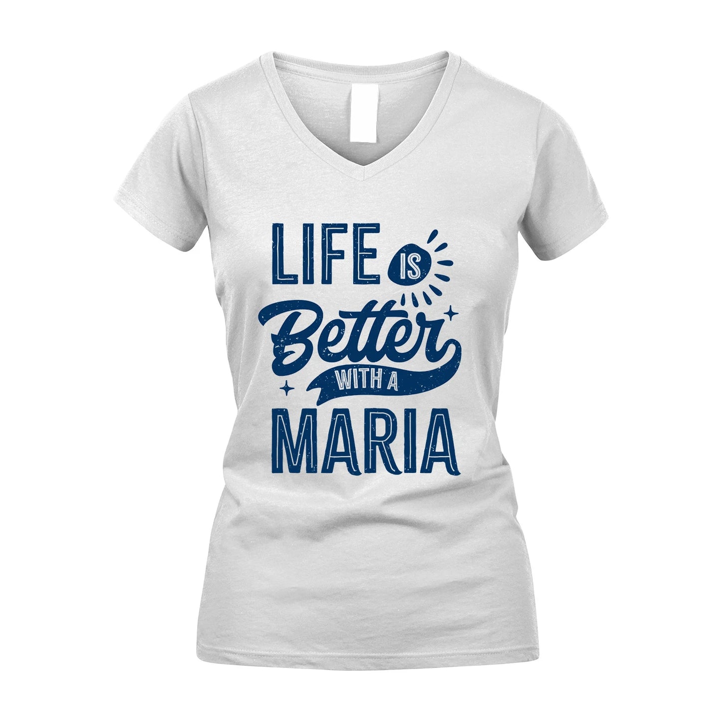 MARIA 13K1-116 Personalized Name Quote T-Shirt Life Is Better With Unisex Gift