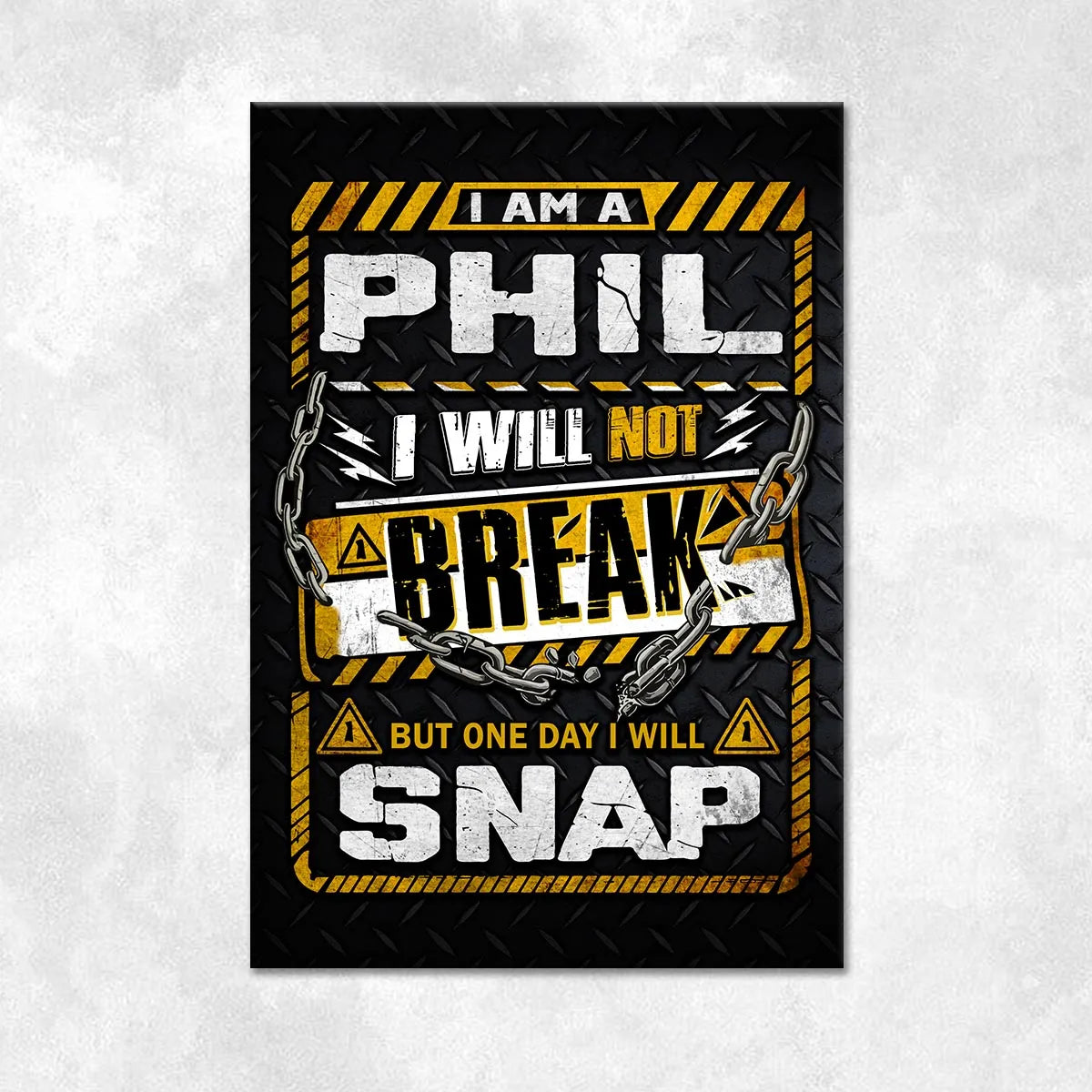PHIL Motivational Rug – Black & Yellow Quote Carpet for Living Room 13K1-AR1