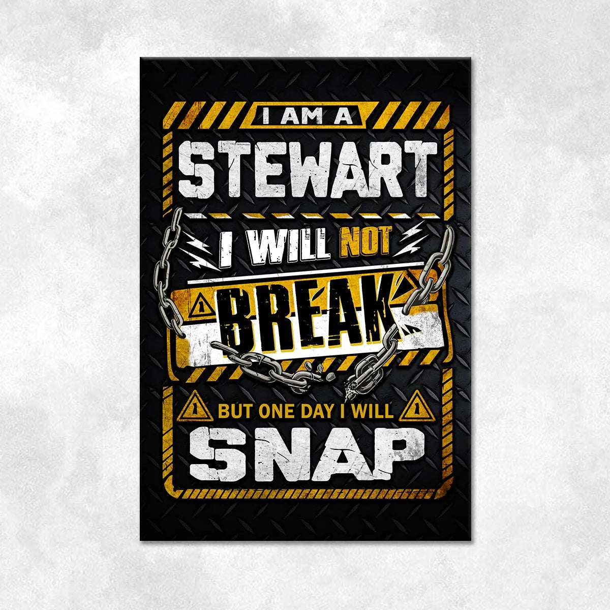 STEWART Motivational Rug – Black & Yellow Quote Carpet for Living Room 13K1-AR1