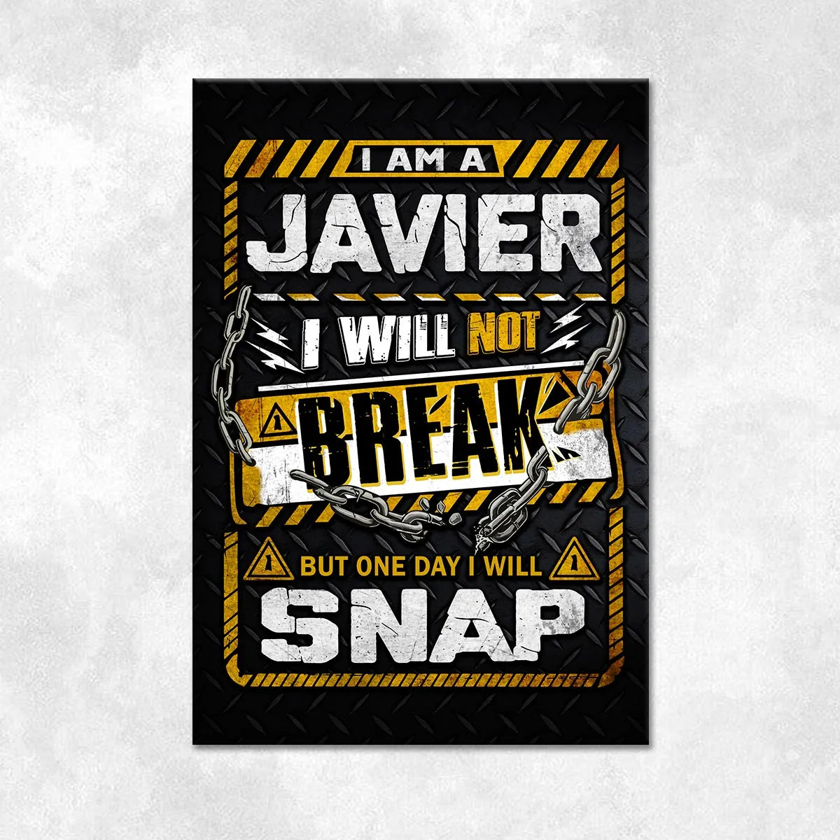 JAVIER Motivational Rug – Black & Yellow Quote Carpet for Living Room 13K1-AR1
