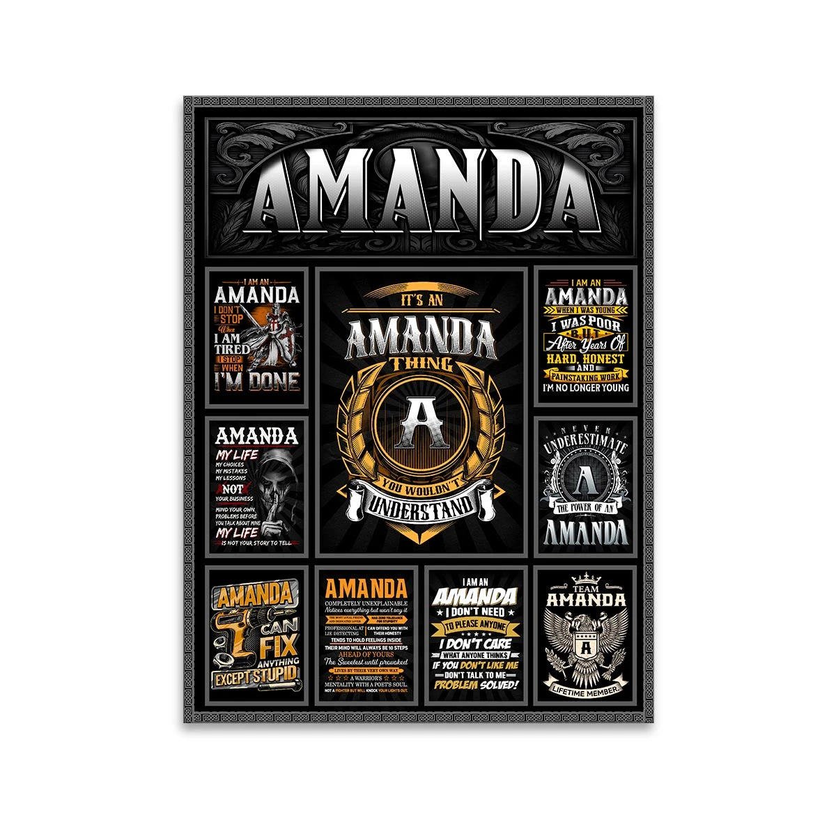 AMANDA Personalized Sponge Floor Mat – Custom Printed Home Decor 13K1-AR2