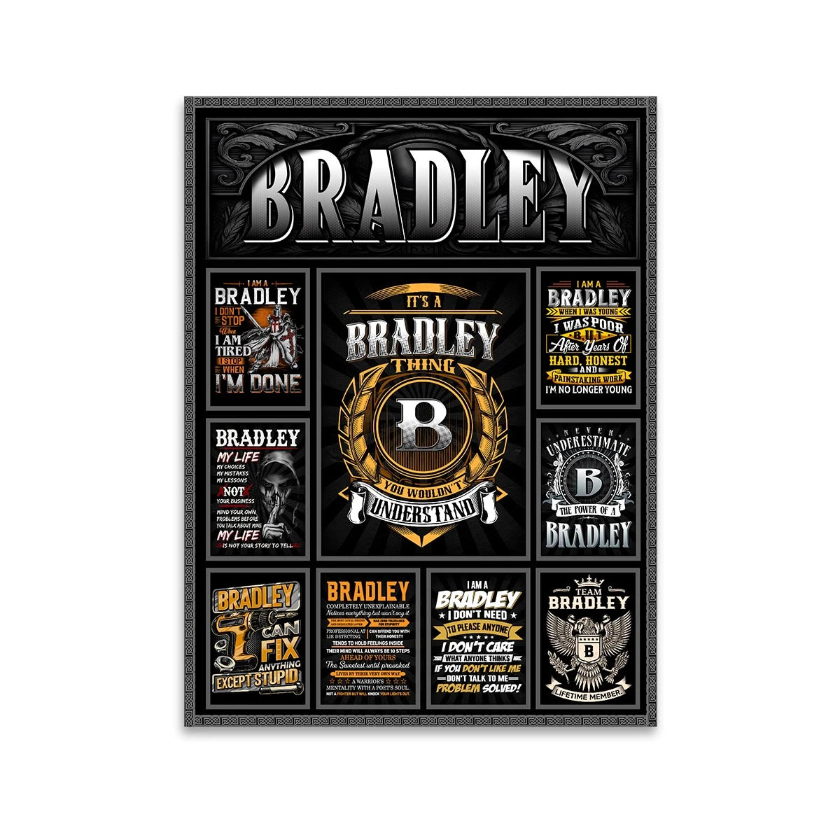 BRADLEY Personalized Sponge Floor Mat – Custom Printed Home Decor 13K1-AR2