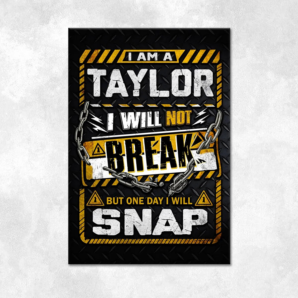 TAYLOR Motivational Rug – Black & Yellow Quote Carpet for Living Room 13K1-AR1