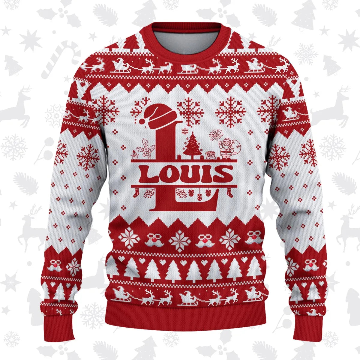 LOUIS Personalized Christmas Pajama Set - Holiday Gift Outfit 13K1-CR2