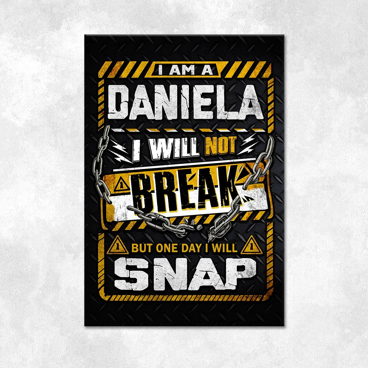 DANIELA Motivational Rug – Black & Yellow Quote Carpet for Living Room 13K1-AR1