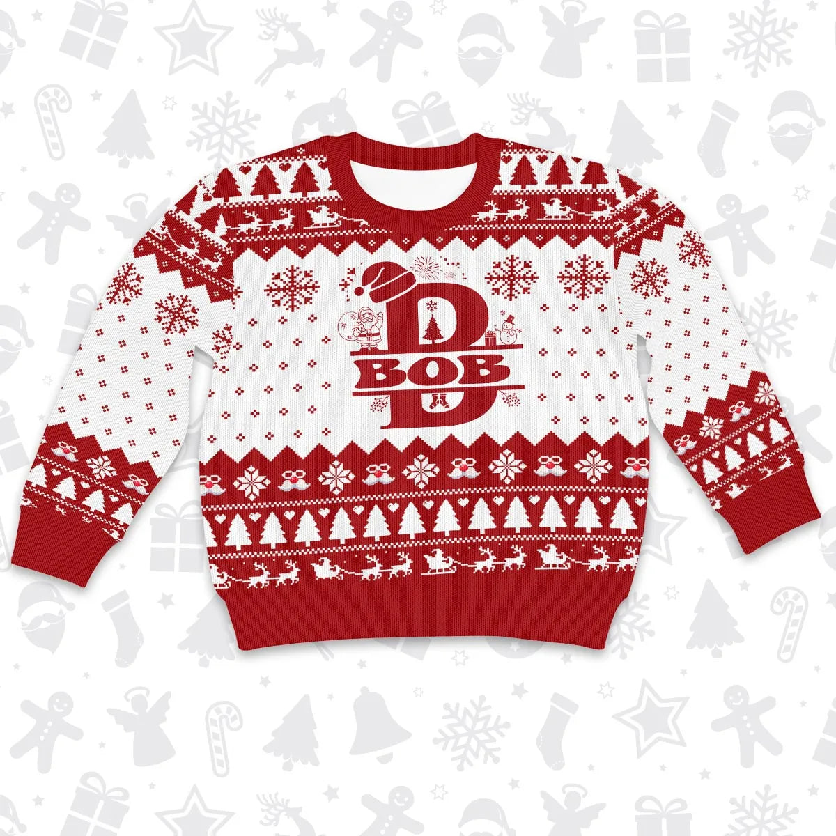 BOB Personalized Christmas Pajama Set - Holiday Gift Outfit 13K1-CR2