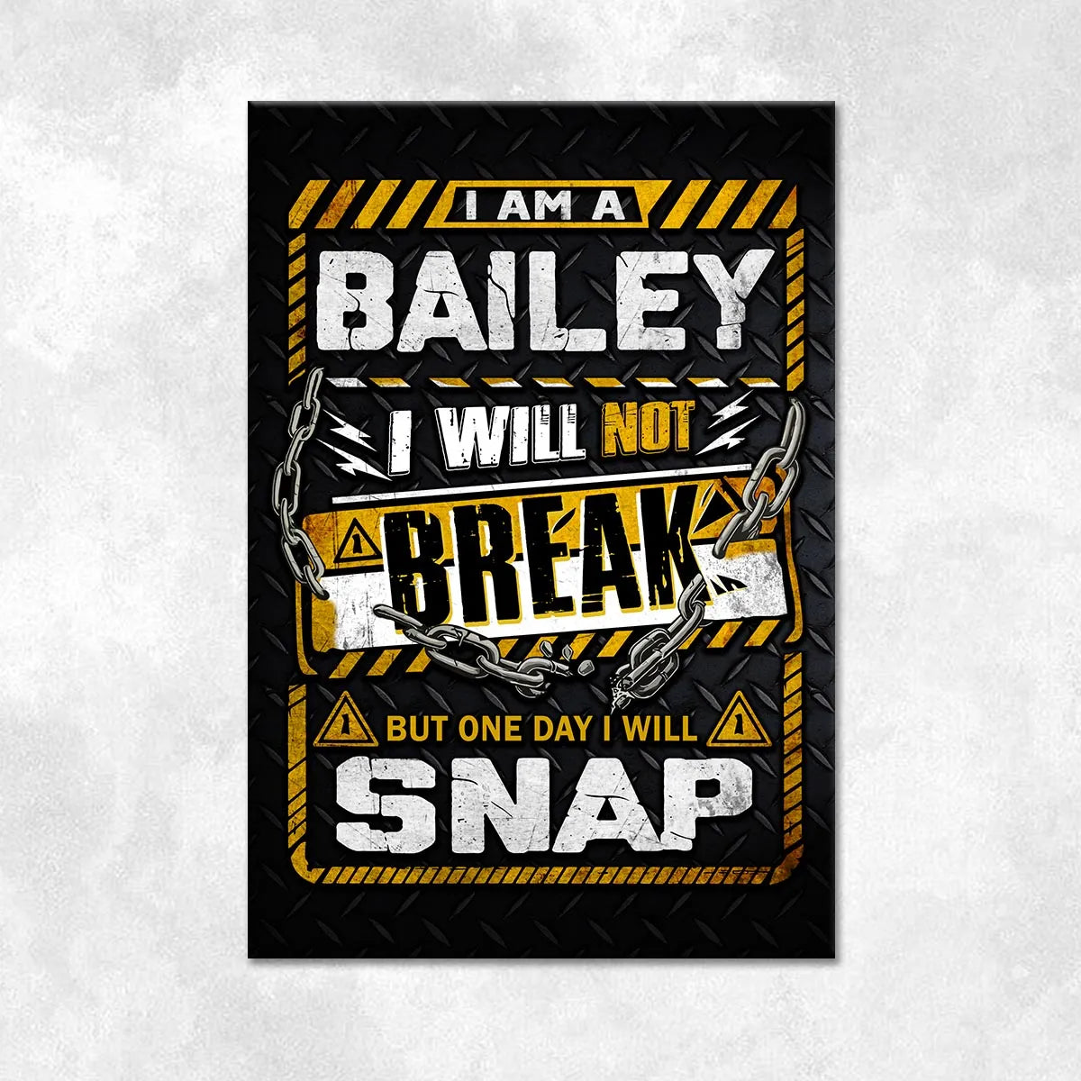 BAILEY Motivational Rug – Black & Yellow Quote Carpet for Living Room 13K1-AR1