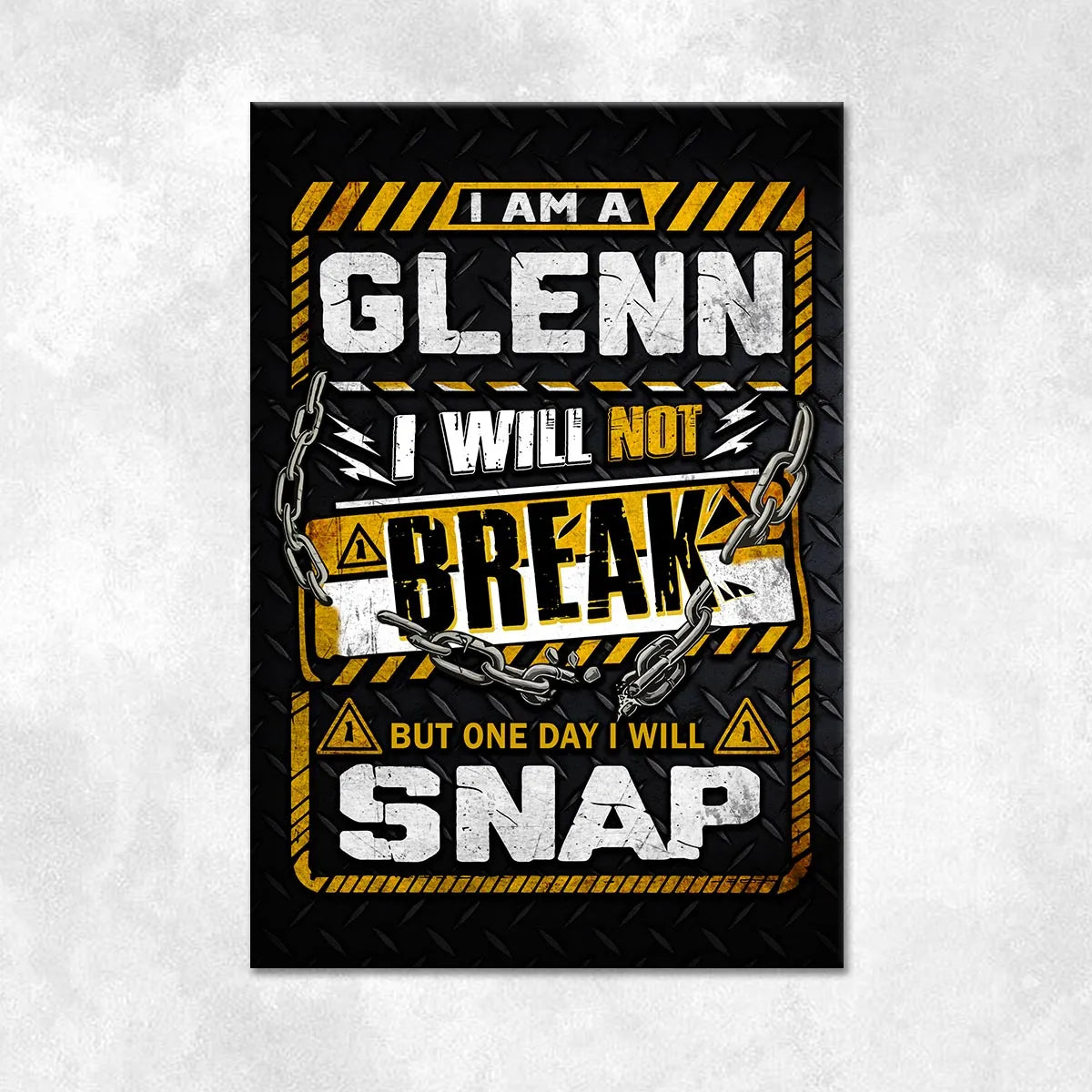 GLENN Motivational Rug – Black & Yellow Quote Carpet for Living Room 13K1-AR1
