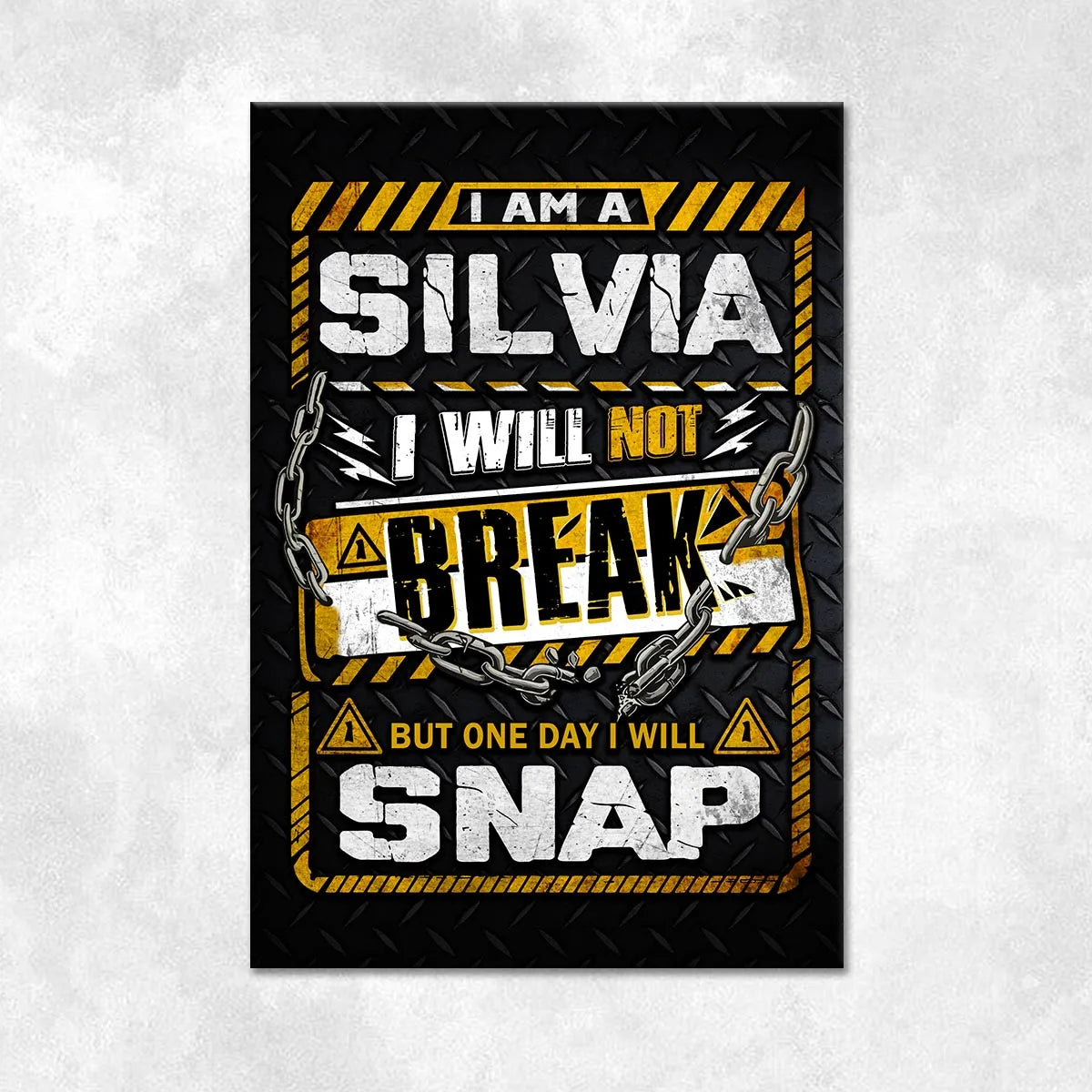 SILVIA Motivational Rug – Black & Yellow Quote Carpet for Living Room 13K1-AR1