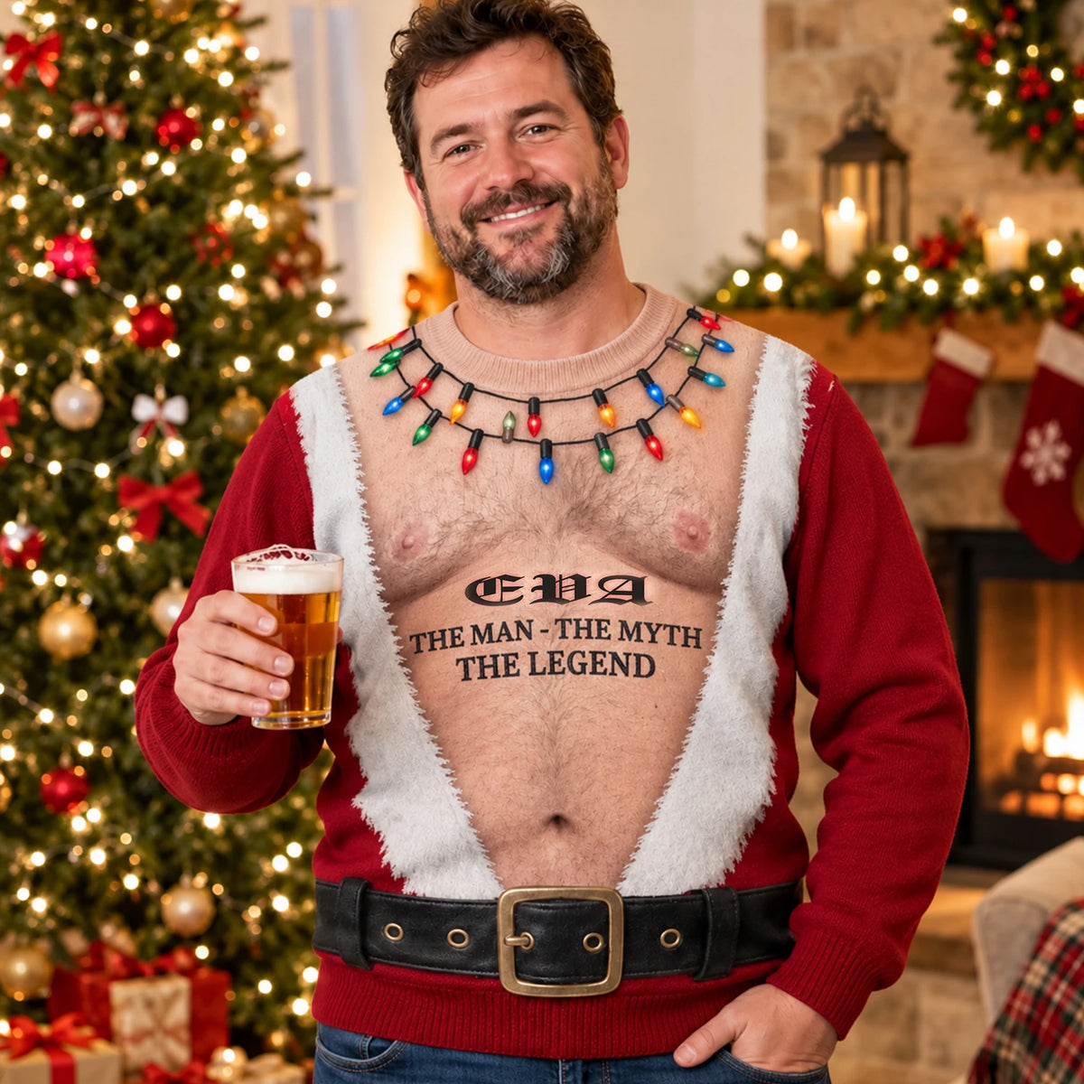 The Man The Myth The Legend Santa Ugly Sweater EVA 13K1 UG01