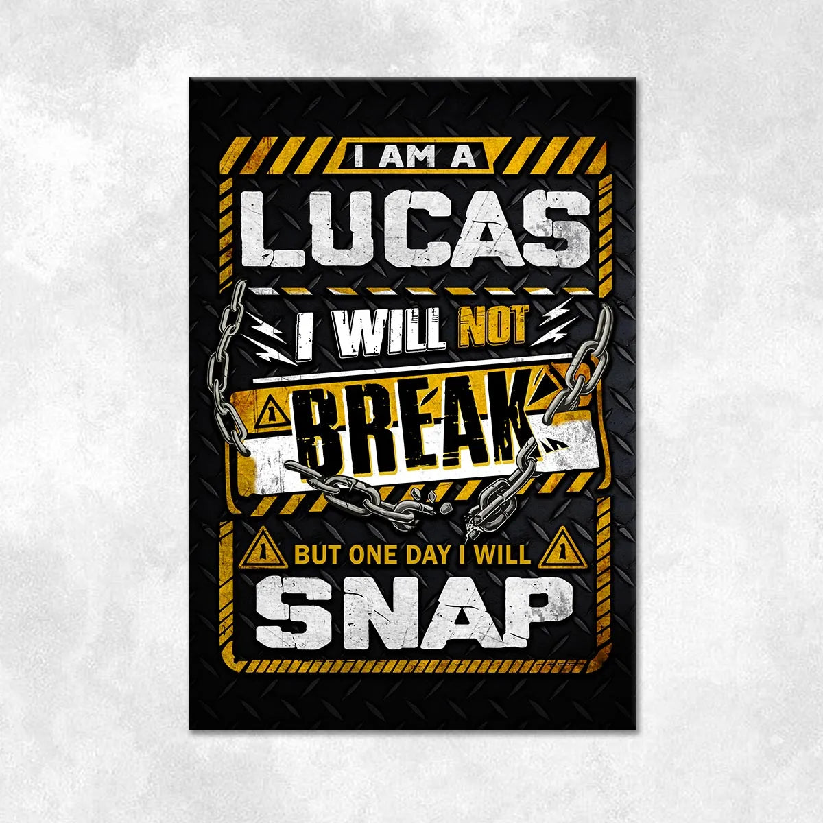 LUCAS Motivational Rug – Black & Yellow Quote Carpet for Living Room 13K1-AR1