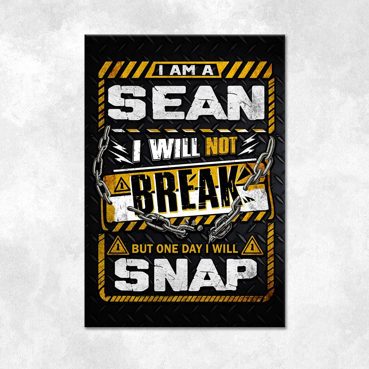 SEAN Motivational Rug – Black & Yellow Quote Carpet for Living Room 13K1-AR1