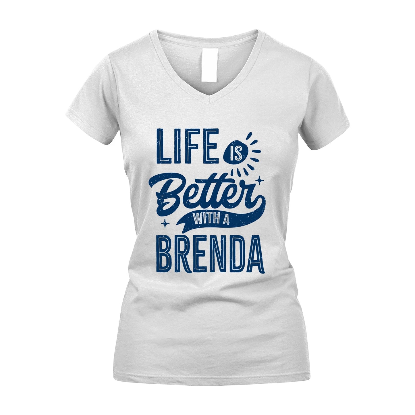 BRENDA 13K1-116 Personalized Name Quote T-Shirt Life Is Better With Unisex Gift