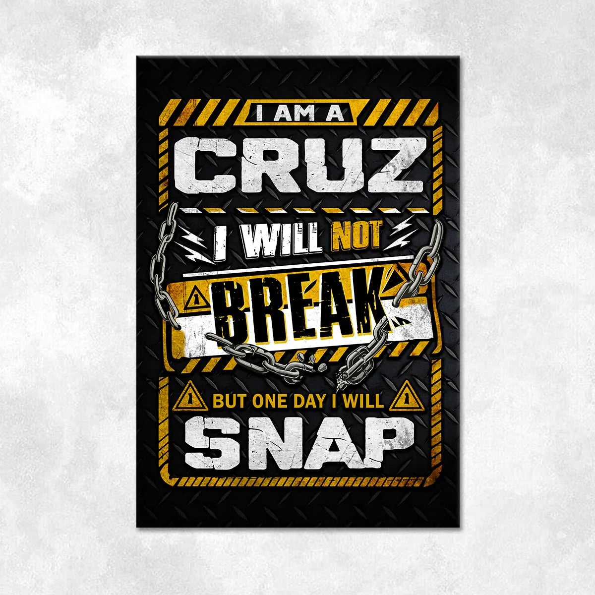 CRUZ Motivational Rug – Black & Yellow Quote Carpet for Living Room 13K1-AR1