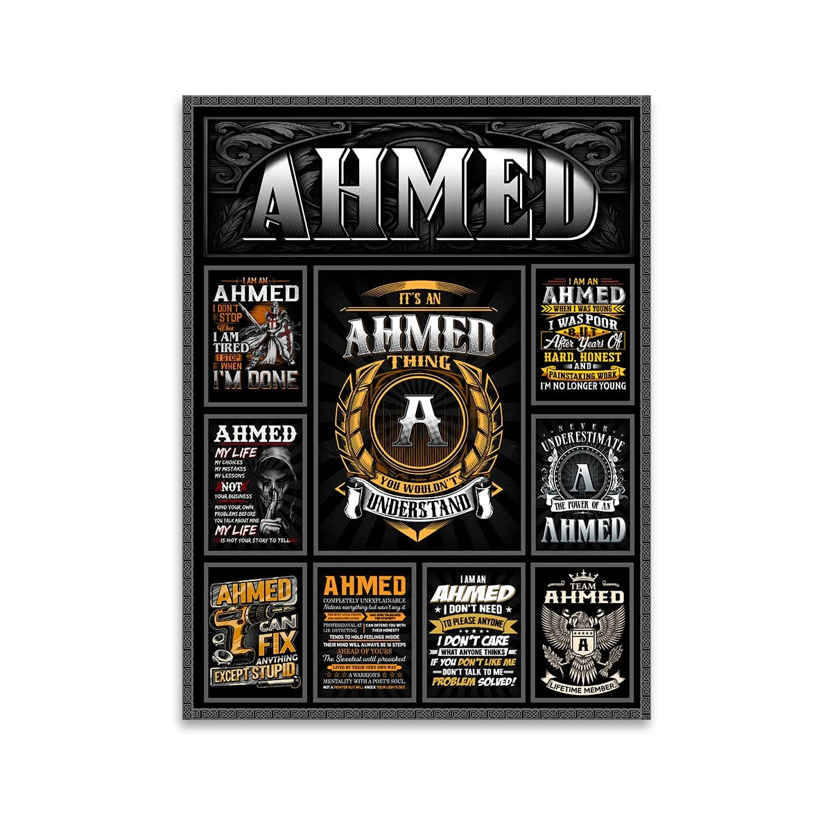 AHMED Personalized Sponge Floor Mat – Custom Printed Home Decor 13K1-AR2