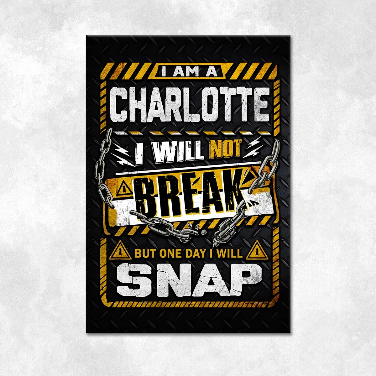 CHARLOTTE Motivational Rug – Black & Yellow Quote Carpet for Living Room 13K1-AR1