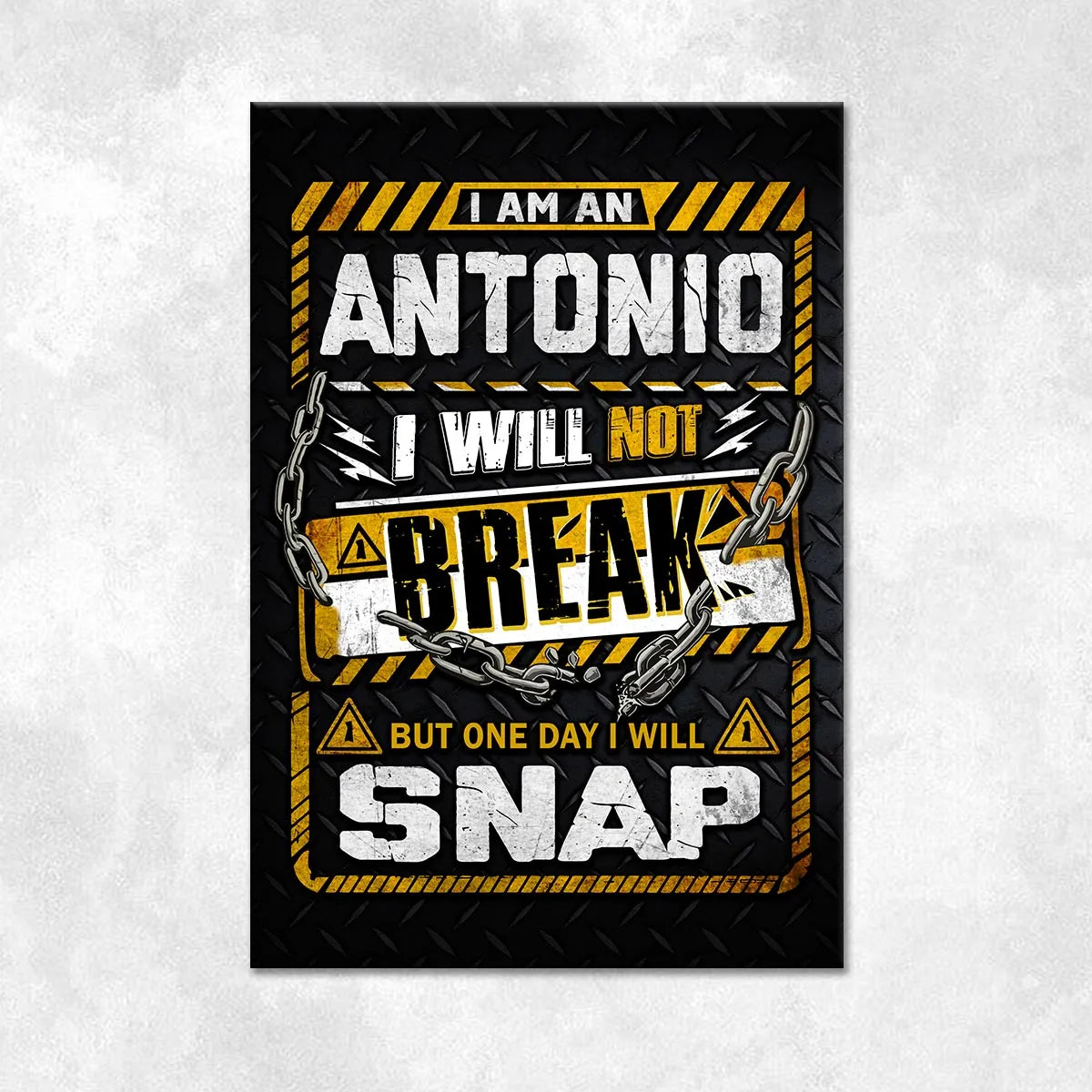 ANTONIO Motivational Rug – Black & Yellow Quote Carpet for Living Room 13K1-AR1