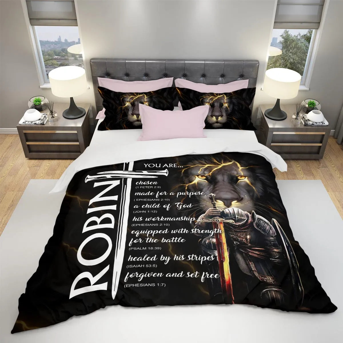 ROBIN Limited Edition Personalized Bedding Set 13K1-BS1