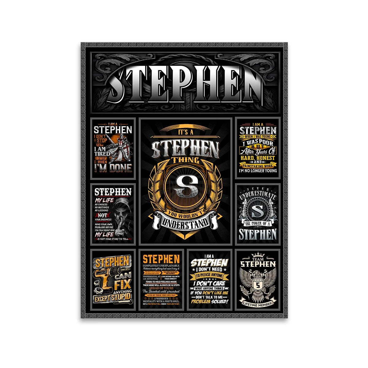 STEPHEN Personalized Sponge Floor Mat – Custom Printed Home Decor 13K1-AR2