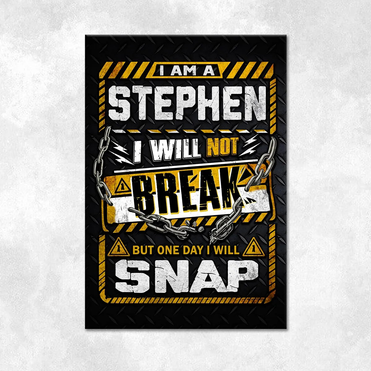 STEPHEN Motivational Rug – Black & Yellow Quote Carpet for Living Room 13K1-AR1