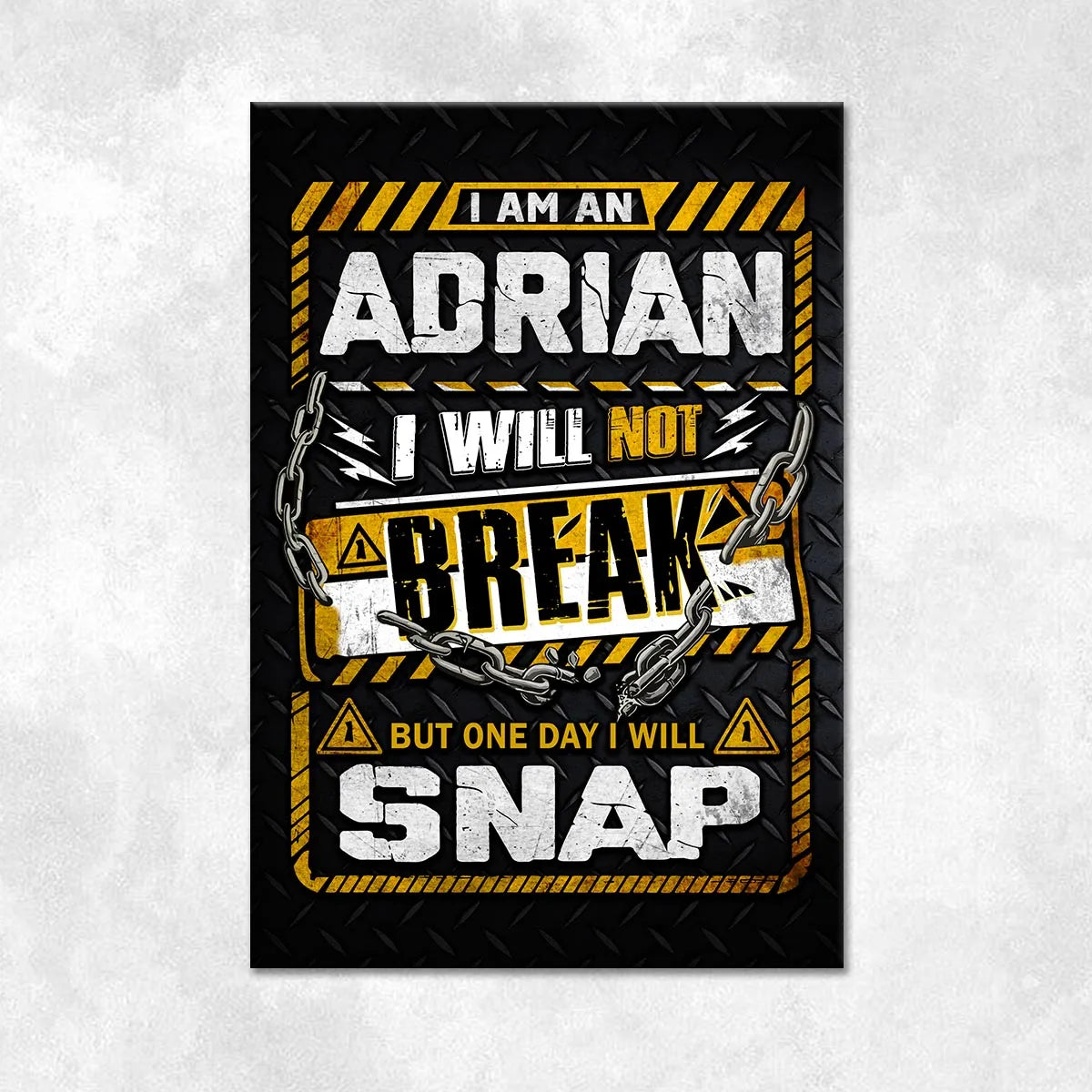 ADRIAN Motivational Rug – Black & Yellow Quote Carpet for Living Room 13K1-AR1