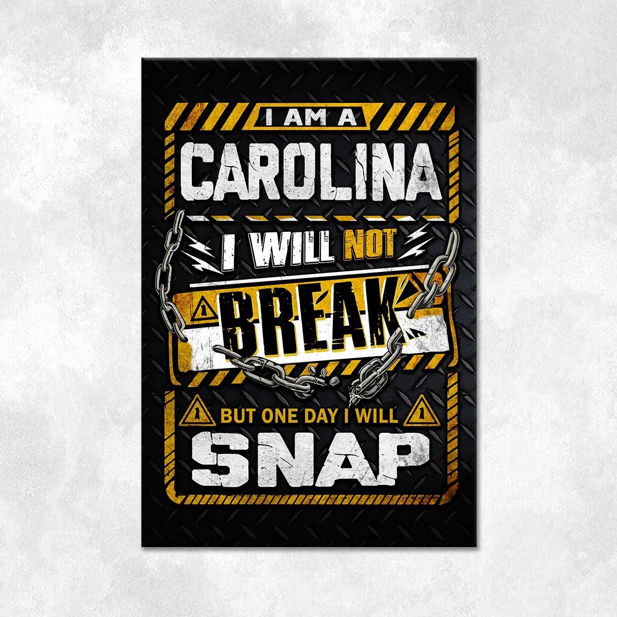 CAROLINA Motivational Rug – Black & Yellow Quote Carpet for Living Room 13K1-AR1