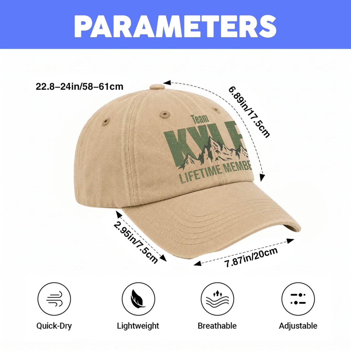 Team Your Name Lifetime Member Mountain Cap KYLE 13K1 C58PF
